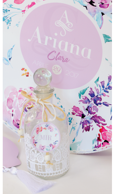 Trusou de botez pentru fete cu flori mov de primavara, Hello, Spring! 7